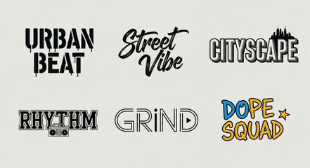 Urban-themed typography designs featuring bold fonts and street-inspired aesthetics. © Ulhamchan