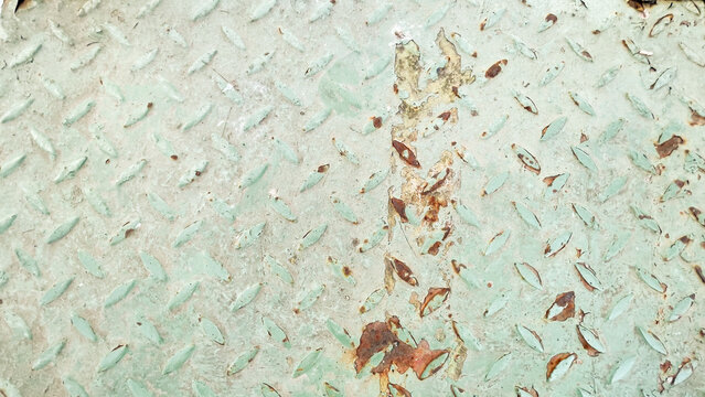 Weathered Green Diamond Plate Metal Texture Background