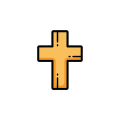 Fototapeta premium Stylized Golden Christian Cross vector illustration
