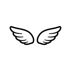 Obraz premium Pair of Outlined Angel Wings vector illustration