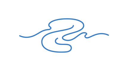 Obraz premium Abstract Blue Line Art Swirl.