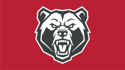 Obraz premium Aggressive Bear Head Logo Mascot.