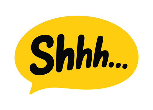 SHHH Text Vector Illustration, doodle design calling for silence, &ldquo;Shh, hey you, keep your voice down&rdquo; concept, printable graphic tee, fun typography for print, digital media, and apparel design.