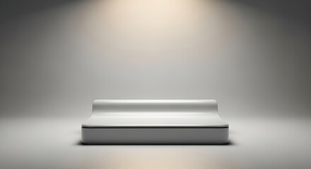 Obraz premium Product display podium with spotlight on gray background