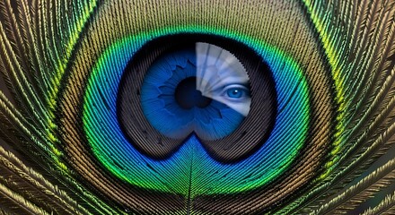 Obraz premium peacock feather close up