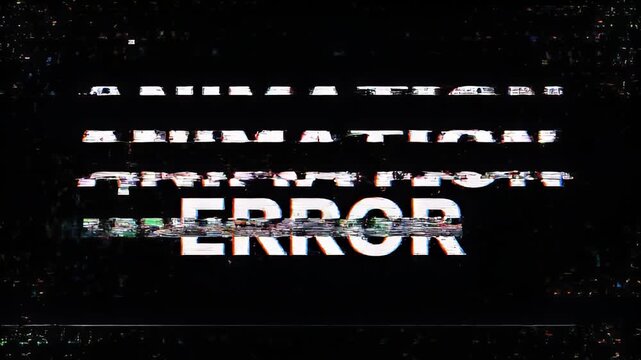 A video showcasing a glitchy animation error on a black background