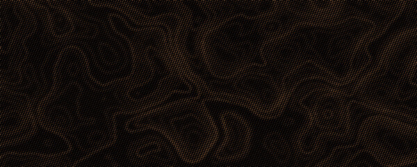 Abstract Black and Brown Halftone Topographic Map Background with Dotted Texture. vector illustration © raudatul
