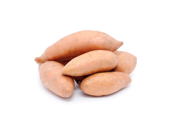 Fototapeta premium Tasty fresh sweet potato isolated on white background.