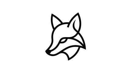 Obraz premium Minimalist Fox Head Logo Design Vector Art.