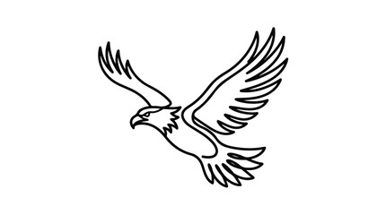 Fototapeta premium Minimalist Line Art Eagle in Flight.