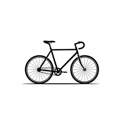Obraz premium Bicycle silhouette with wheels and handlebars on white background
