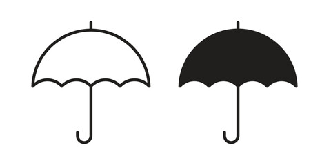Umbrella icon in a simple line art style. EPS10 © Vhj