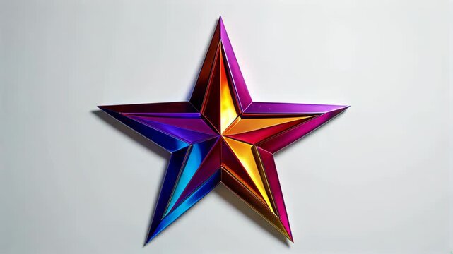 Colorful three-dimensional five-pointed star