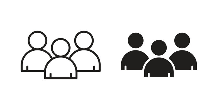 Users icon in a simple line art style. EPS10