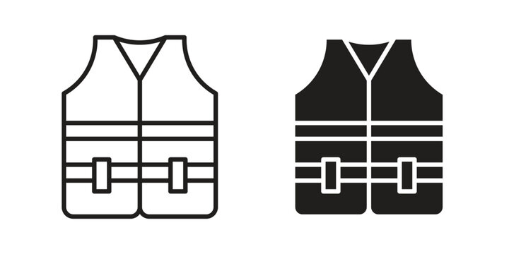 Vest jacket icon in a simple line art style. EPS10