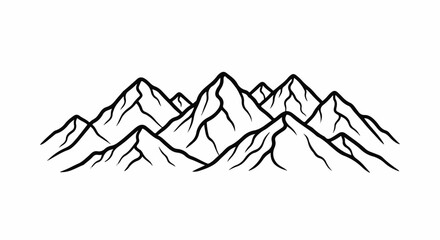 Obraz premium Abstract black and white mountain range silhouette