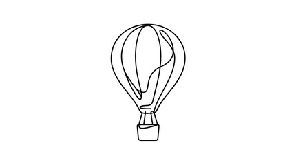 Simple Line Drawing of a Hot Air Balloon. © alisya