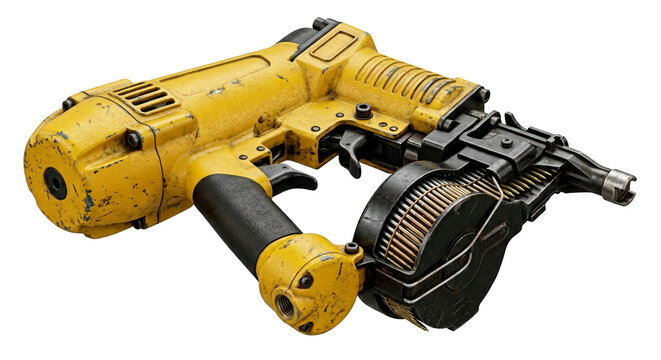 Cordless industrial nailer isolated on white background