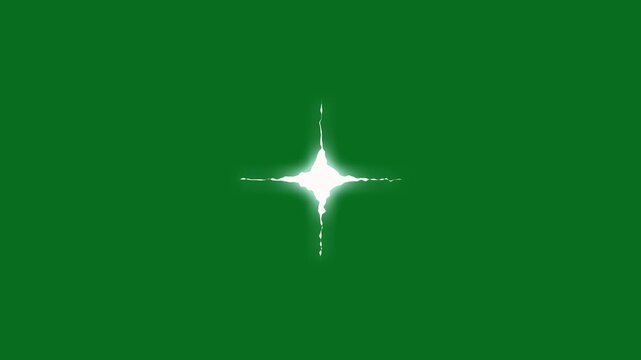 Twinkle light stars sparkling, Star twinkling for festive holiday event, sparkling stars animation, cartoon flat vector doodle glowing light trails, shining twinkle effect on green screen background