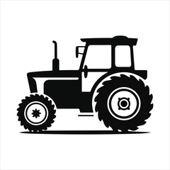 Obraz premium Red farm tractor isolated on a white background with large wheels and agricultural machinery design.