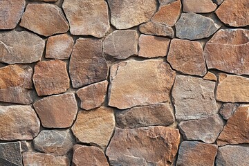 Fototapeta premium High-Quality Brown Rock Wall Seamless Texture with Weathered Stones and Unique Shapes for Designers