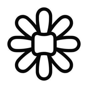 Vector flower icon with six petals