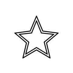 Obraz premium Outline of a five pointed star design with inner and outer contours