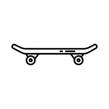 Minimalist skateboard icon isolated vector graphic for sports and design