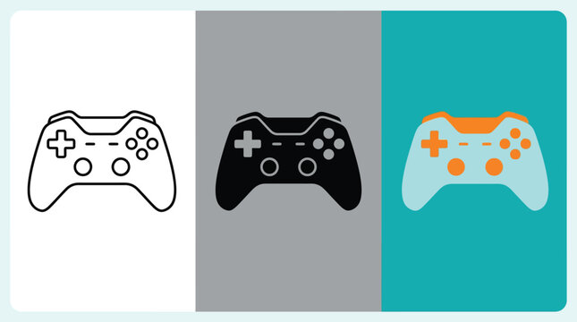 Gaming Controllers in White, Black, and Teal