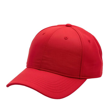 Red baseball cap with a clean, simple design that highlights its structure.