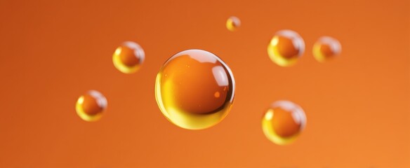 Experience rejuvenation with silver jojoba oil droplets and vibrant vitamin C capsules for radiant skin.