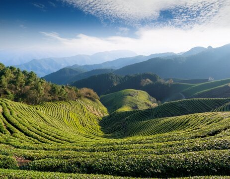 tea mountain in the mountainous area of southern anhui
