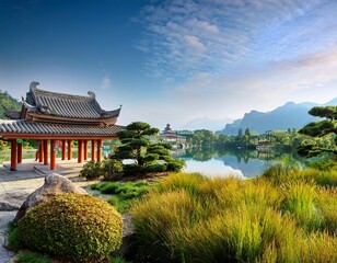Obraz premium landscape with chinese style landscape