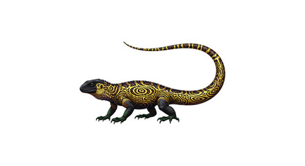Fototapeta premium Golden lizard isolated on transparent background