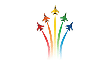 Colorful Kites Flying High Together. © HAFIS