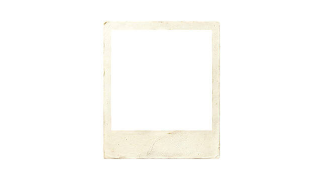polaroid photo frame instant camera isolated on transparent background