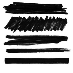 Grunge Marker Stroke Collection with Black Redacted Text Bars and Ink Divider Lines. © PNG Queen