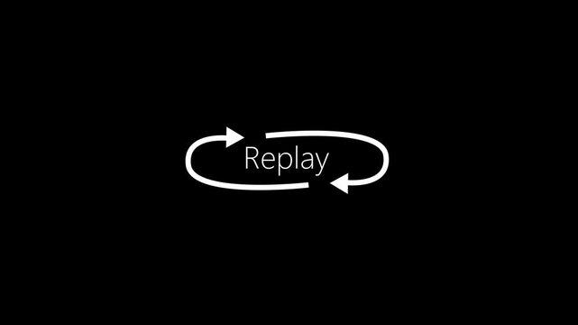 Replay Text Animation with arrow, Clean Typography