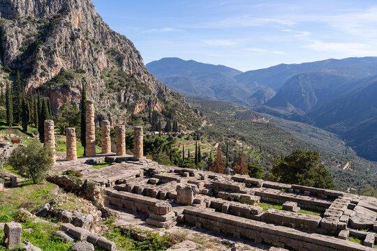Archaeological site of Delphi, sanctuary of Apollo and major oracle center of ancient Greece -November 14, 2025