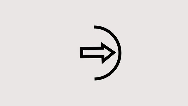 Minimalist Login and Sign In UI Interface Element with Moving Right Arrow and Semi Circle for Web and App Navigation