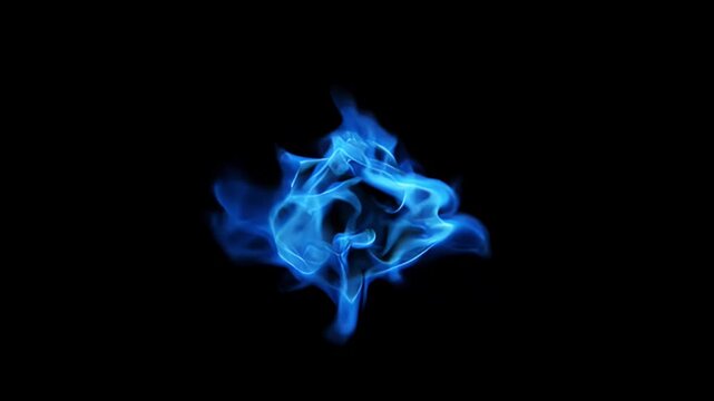 Magical Blue Flame Mystical Blue Essence: A mesmerizing display of ethereal blue smoke, gracefully swirling and dancing against a deep, dark backdrop, evoking a sense of enigma and captivating wonder.