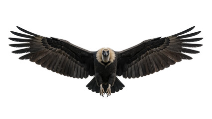Obraz premium Condor In Dramatic Frontal Flight on Transparent Background