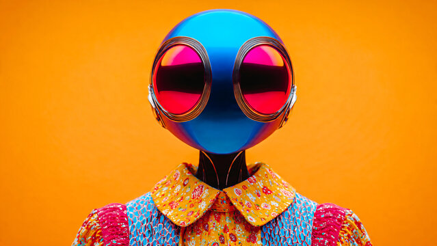 Robot f&eacute;minin a t&ecirc;te de fourmi