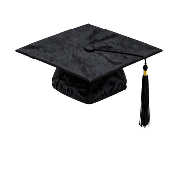 Detailed graduation cap in black with tassel for academic achievements illustration