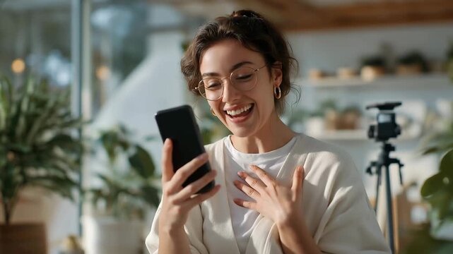 Entrepreneur photographing products for online store in natural window light setup, white backdrop and smartphone tripod visible in compact apartment, perfect for ecommerce startup and contemporary