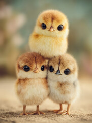 Obraz premium Stacked Baby Chicks