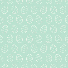 Seamless pattern with Easter eggs on pink background. Spring season Easter holiday vector illustration.