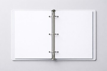 Naklejka premium Open binder with blank pages.