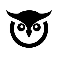 Logotipo con dibujo sencillo con líneas de la cabeza de un búho © teracreonte