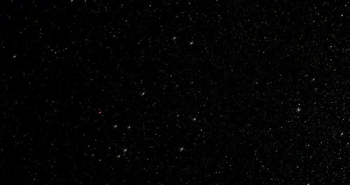 Space and stars, imitation. Twinkling of pointed stars. Smooth rotation. 